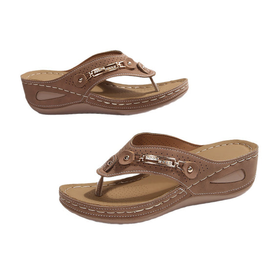 Damen Komfortable Wedge-Sandalen mit verstellbarem Riemen EB
