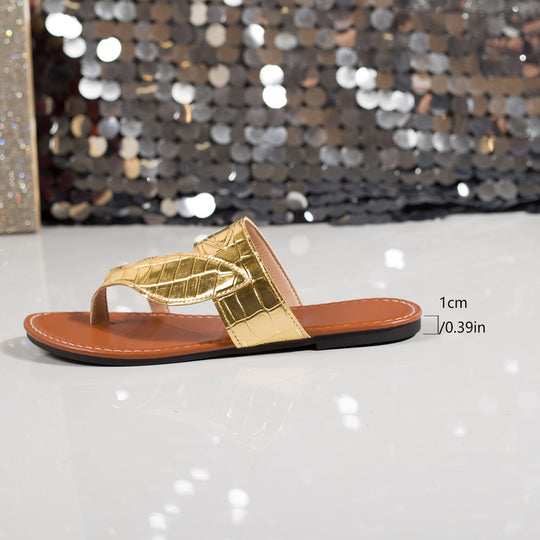 Damen modische Flip-Flop Sandalen mit Blattdesign EB