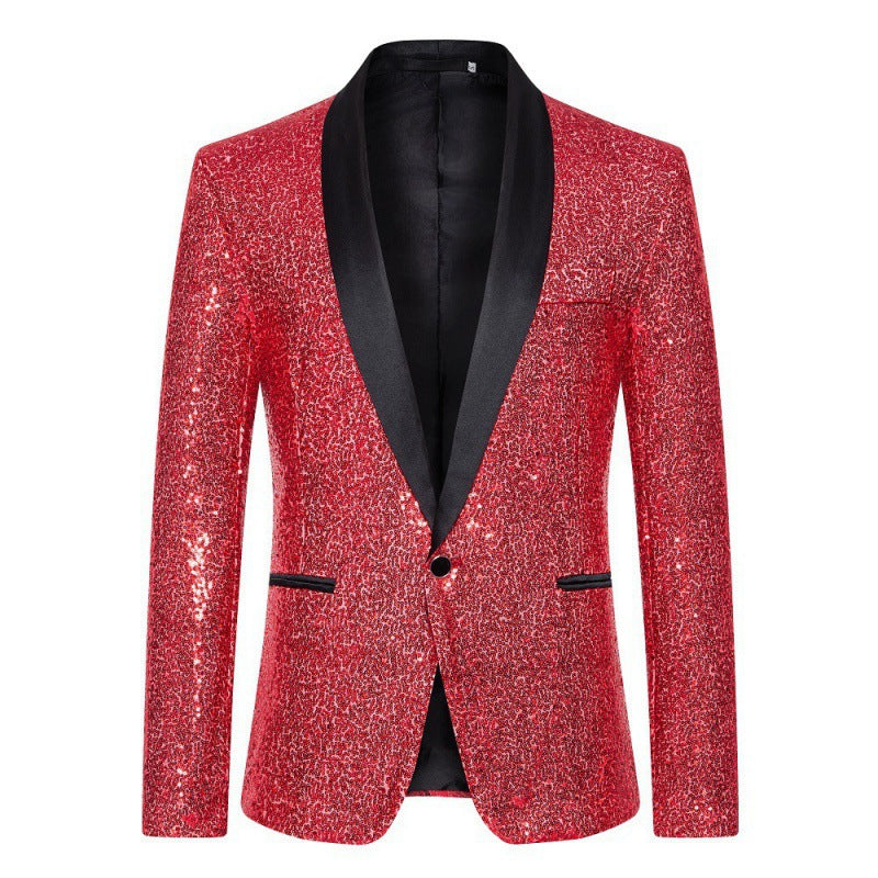 EB Herren Pailletten-Blazer mit Schalkragen