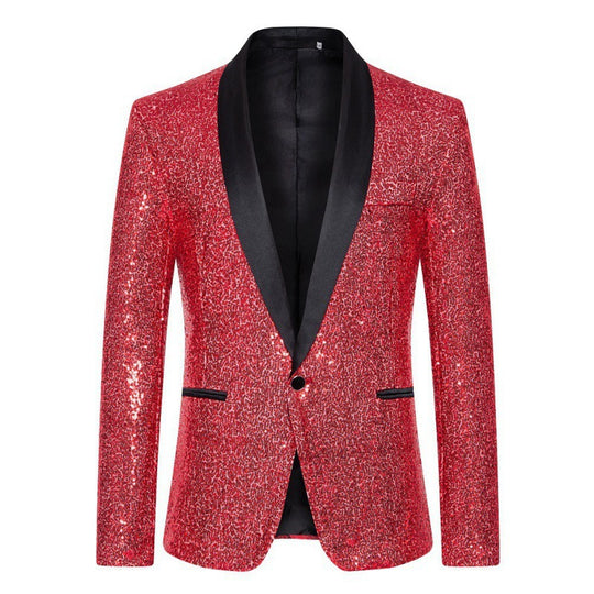 EB Herren Pailletten-Blazer mit Schalkragen