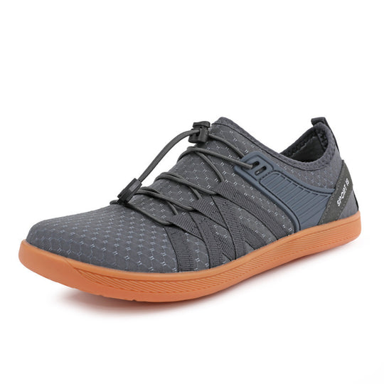 Unisex nan flacher Stadt-Sneaker mit Schnellzugverschluss, elastischem Strickoberteil und stoßabsorbierender Leichtsohle EB