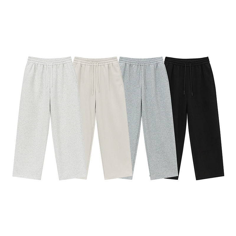 Unisex Relaxed-Fit Loungehose mit hohem Elastikbund, Kordelzug und geradem Bein EB