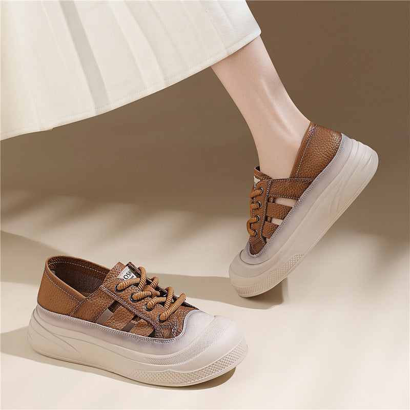 Damen modische Plateausneaker mit atmungsaktivem Obermaterial EB