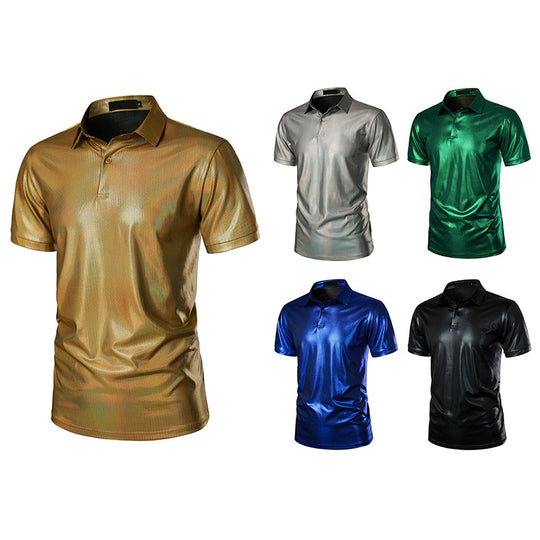 Herren Sport Polo-Shirt mit glänzender Oberfläche und atmungsaktiver Funktionalität EB