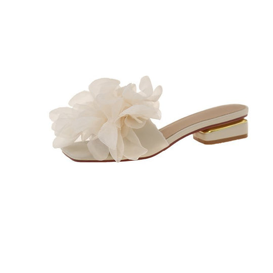 Damen elegante Sandaletten mit floralen Applikationen EB