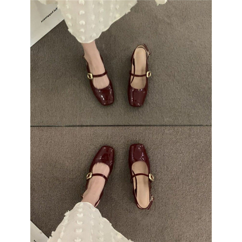 Damen Slingback-Pumps mit breitem Blockabsatz und dekorativem Schnallenakzent EB