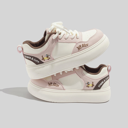 Damen Sportliche Sneakers mit verspieltem Tiermotiv EB