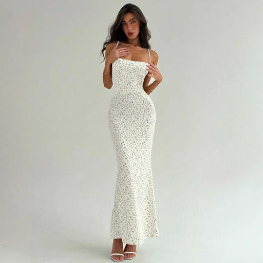 Damen Elegantes Sommerkleid mit zarten Blumenmuster und fließendem Schnitt EB