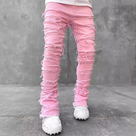 Herren modische Zerrissene Skinny Jeans im lässigen Street-Style EB