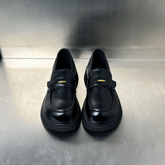 Damen Bequeme Loafers mit klobiger Sohle und eleganter Schnalle EB