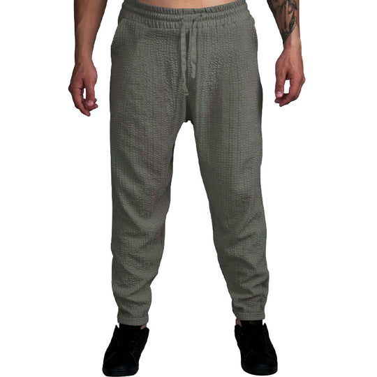 Herren Texturierte tapered Jogginghose mit Elastikbund, Tunnelzug & gerippten Knöchelbündchen EB