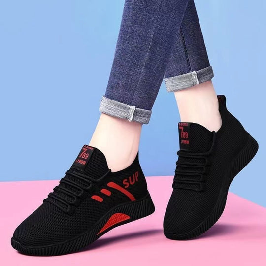 Damen Atmungsaktive Freizeitsneaker mit rutschfester Sohle und elastischem Obermaterial EB