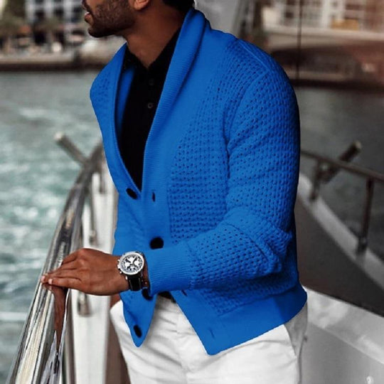 Herren modischer Strickblazer mit strukturiertem Design EB