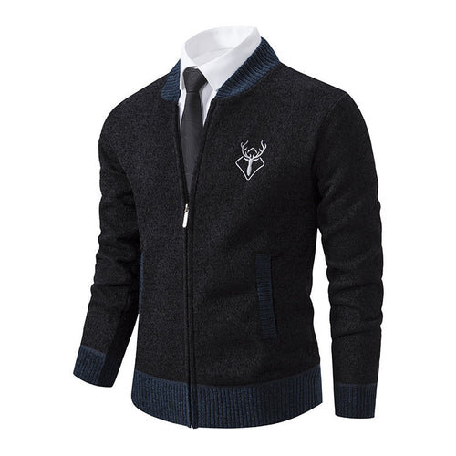 Herren sportive Strickjacke mit Reißverschluss und stilvollem Detail EB
