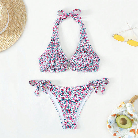 Damen Bikini-Set mit verstellbaren Trägern und floralem Muster EB
