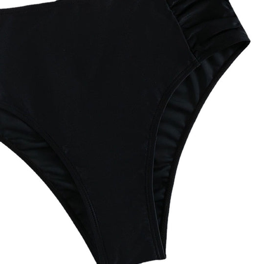 Damen Hoch geschnittener Bikini mit stilvollem Streifenmuster EB