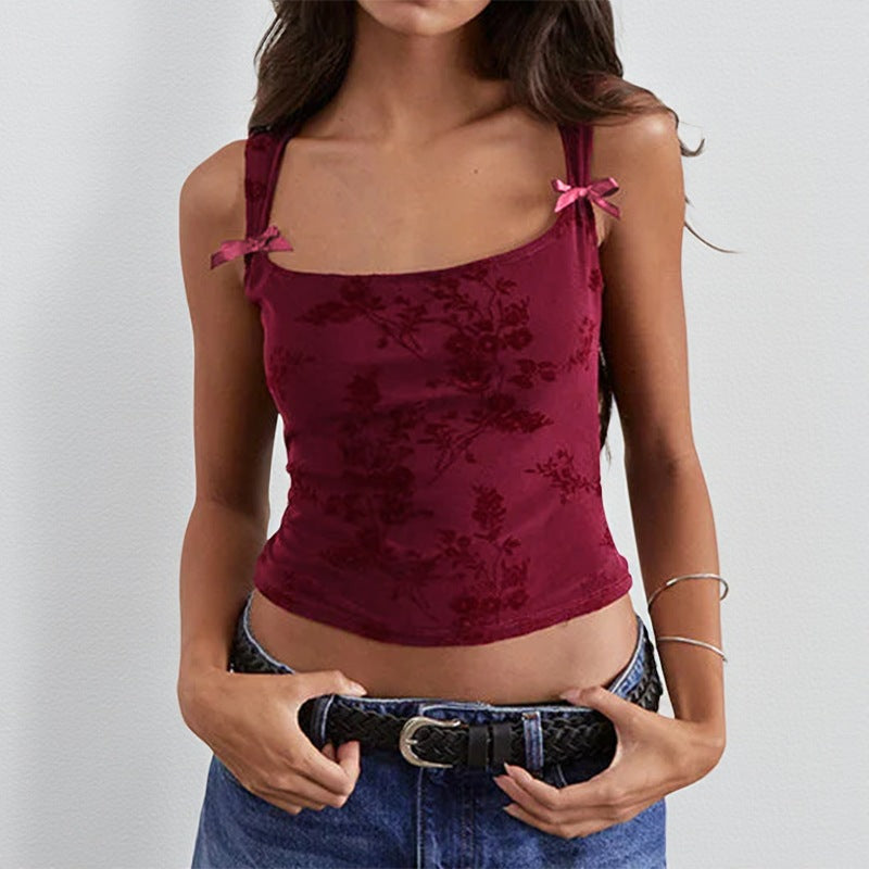 Damen Blumendesign Crop-Top EB