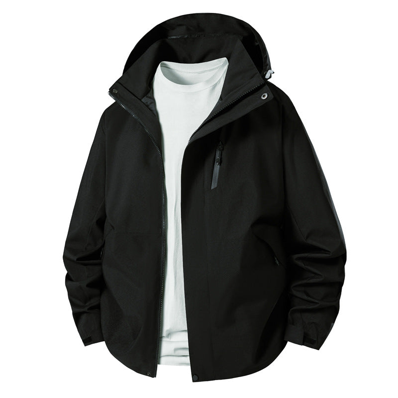 Herren technische Übergangsjacke mit verstellbarem Kapuzenrand EB