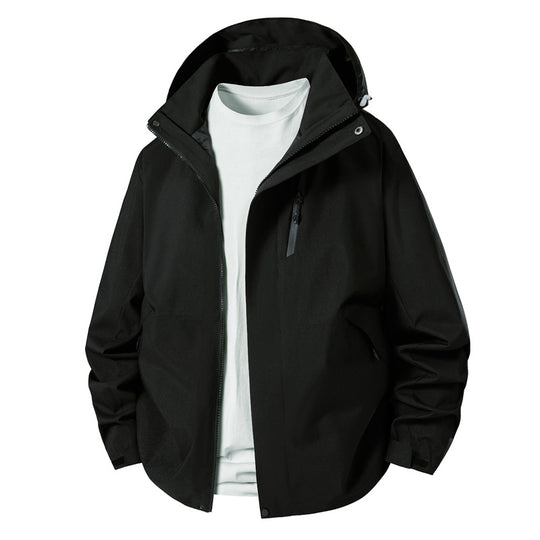 Herren technische Übergangsjacke mit verstellbarem Kapuzenrand EB