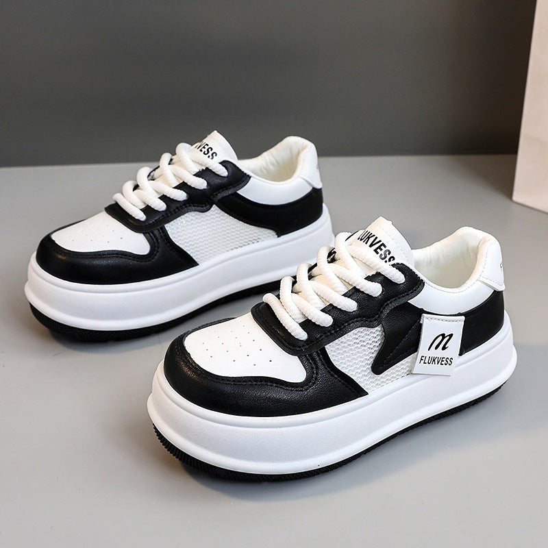 Damen modische Plateau Sneakers mit atmungsaktiver Mesh-Oberfläche und dämpfendem Sohlenprofil EB