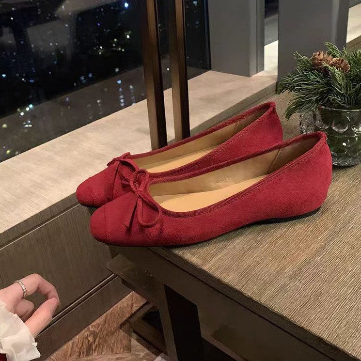 Damen Ballerinas mit runder Spitze und verspieltem Schleifendetail EB