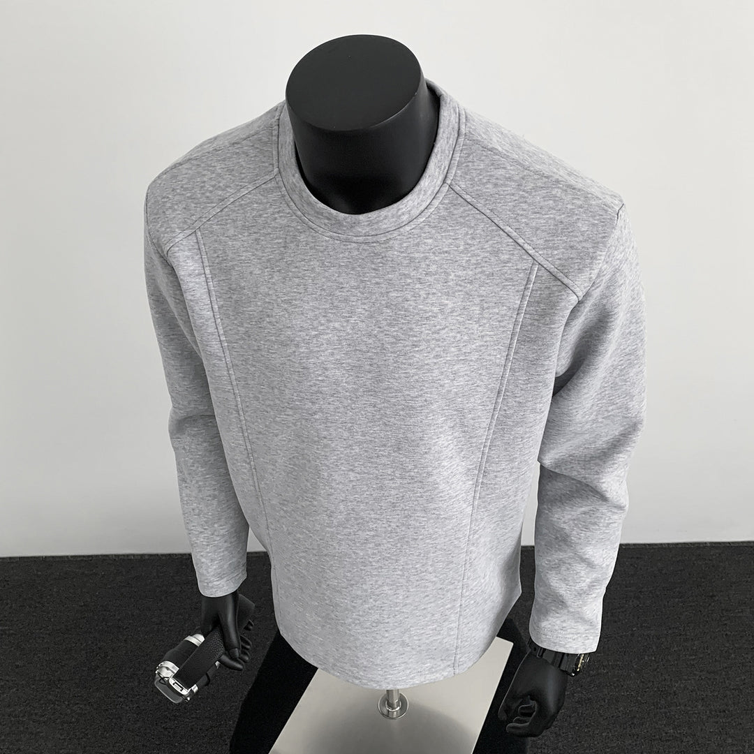 Herren nan taillierter Rundhals-Sweater aus dichtem Sweatstoff mit flachen Ziernähten und Raglanärmeln EB
