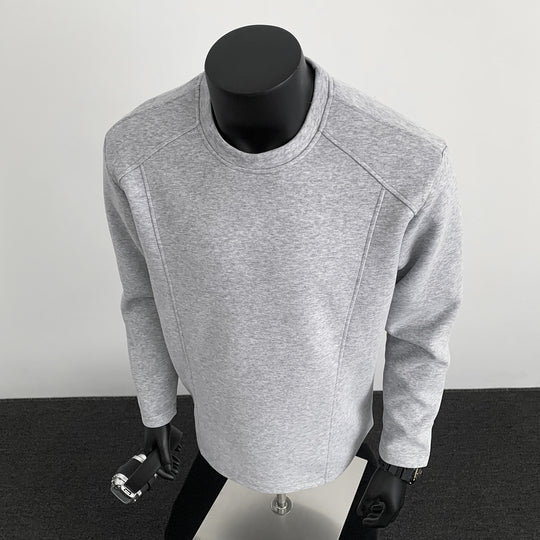 Herren nan taillierter Rundhals-Sweater aus dichtem Sweatstoff mit flachen Ziernähten und Raglanärmeln EB