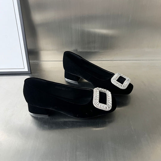 Damen Ballerinas mit funkelndem Schmuckdetail und bequemem Absatz EB