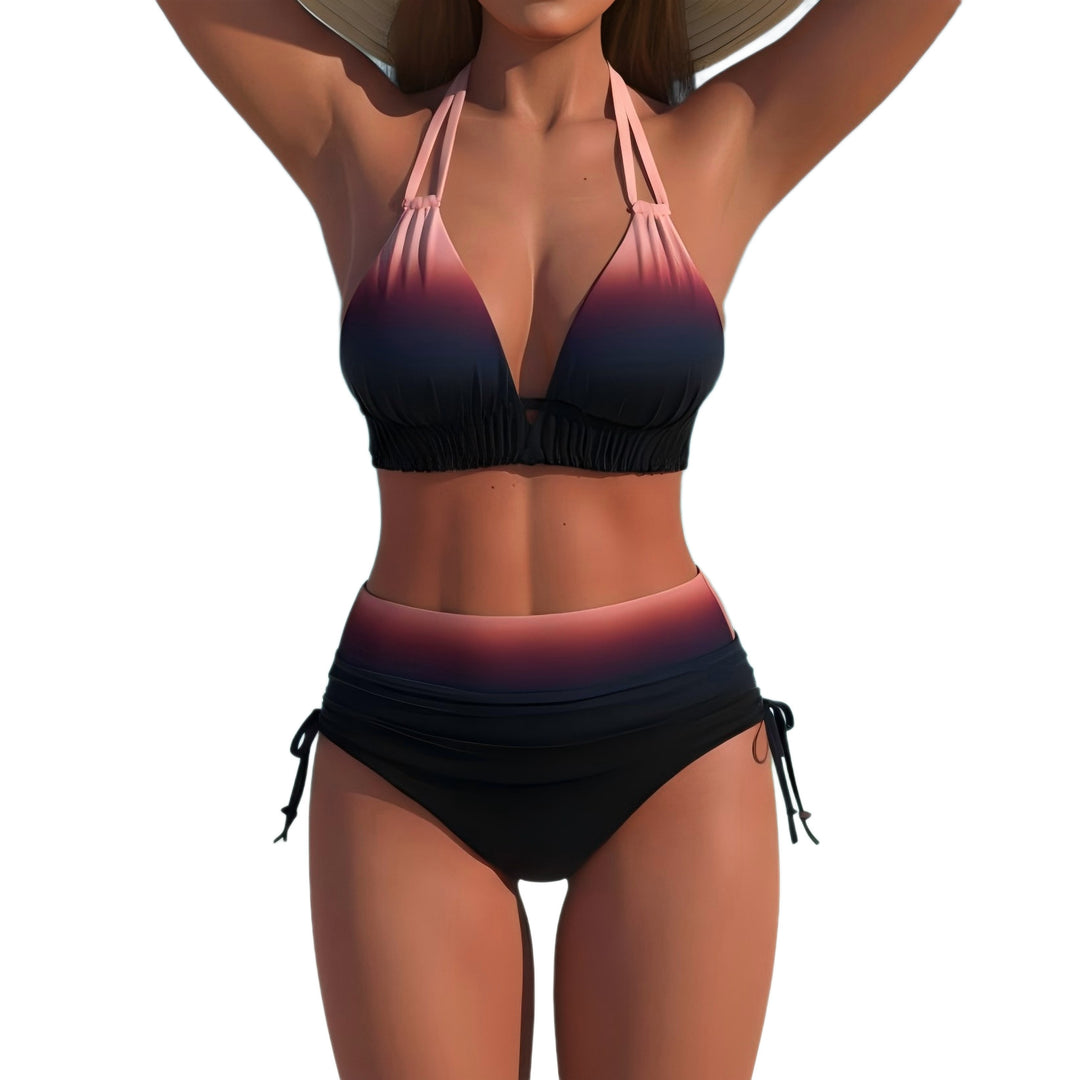 Damen Hochgeschnittener Triangel-Bikini mit verstellbaren Trägern EB