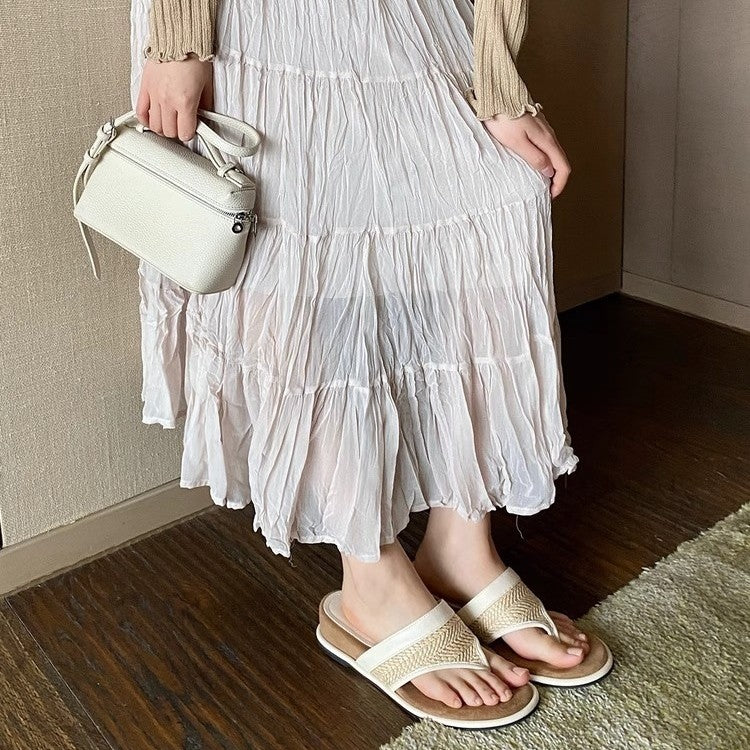 Damen modische Sommerschlappen mit geflochtenem Riemen und ergonomischer Sohle EB