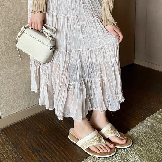 Damen modische Sommerschlappen mit geflochtenem Riemen und ergonomischer Sohle EB