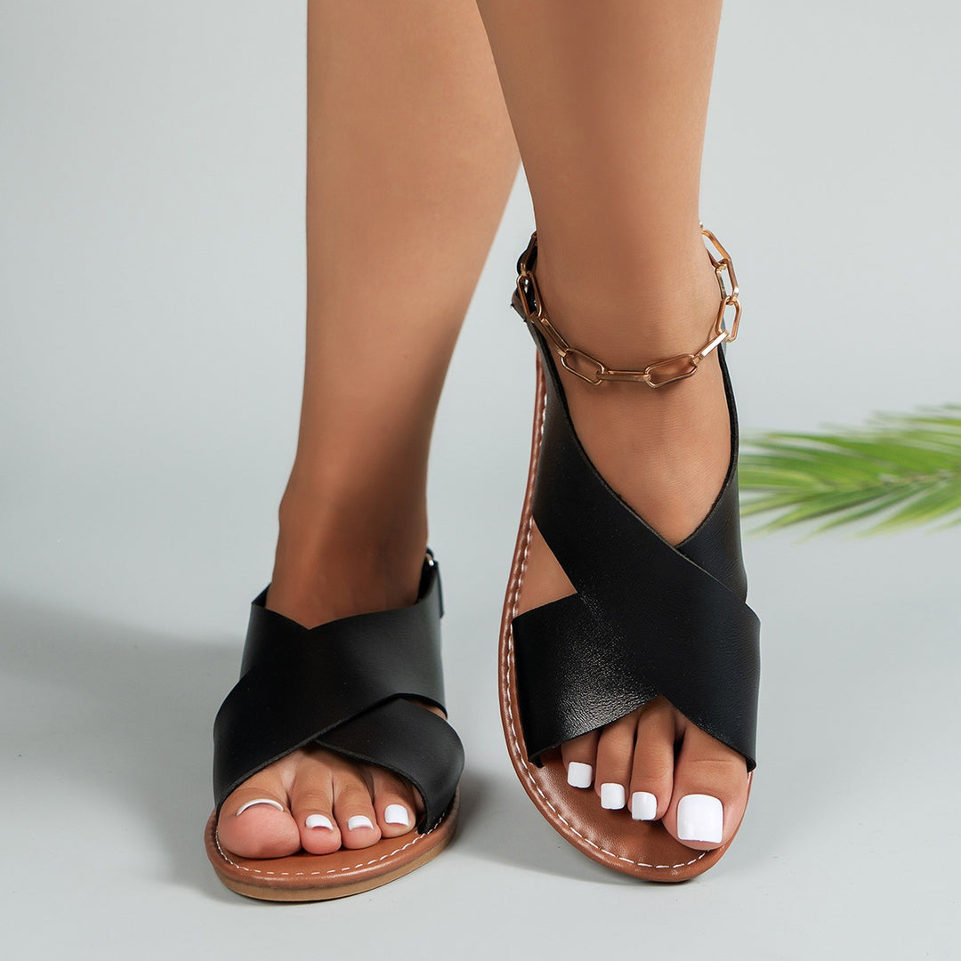 Damen Komfortable Riemchen-Sandalen mit elegantem Schnitt EB