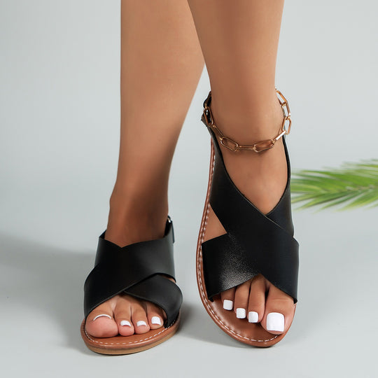 Damen Komfortable Riemchen-Sandalen mit elegantem Schnitt EB