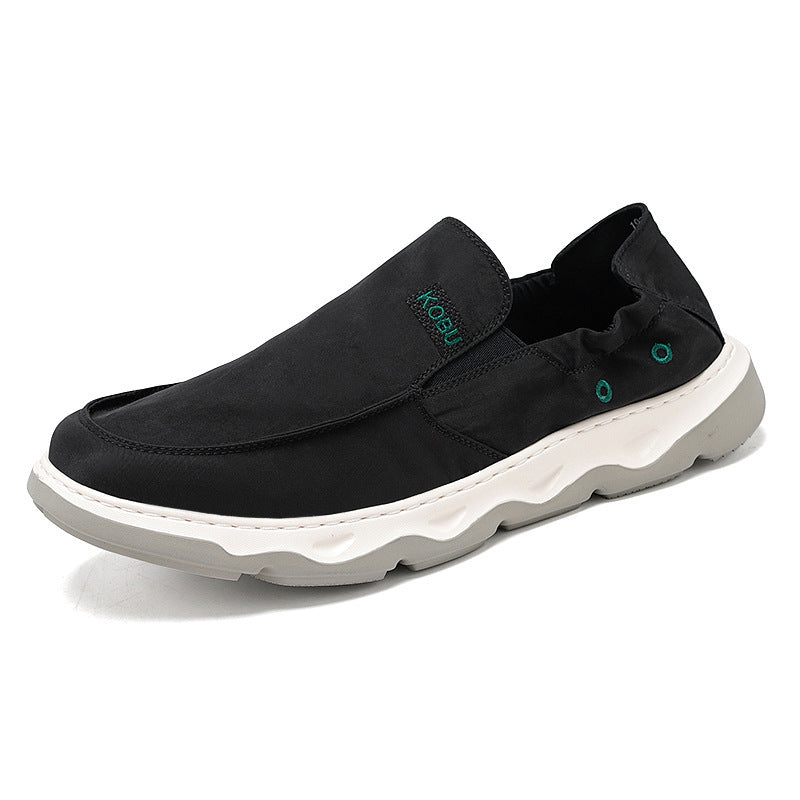 Herren elastischer Nubukoptik-Slipper mit gepolstertem Fersenrand und stoßdämpfender Wellenlaufsohle EB