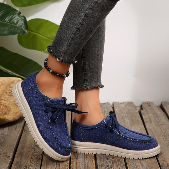 Damen Bequeme Schnürschuhe aus hochwertigem Textil EB