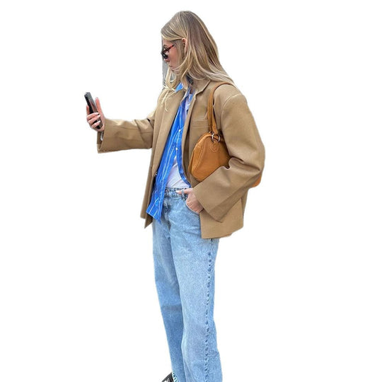 Damen oversized Blazerjacke mit modernem Schnitt EB