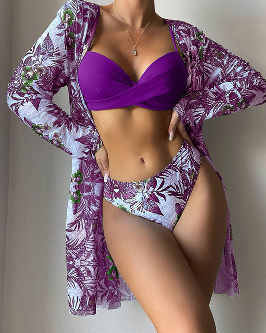 Damen Strandcover-Up mit floralem Muster EB