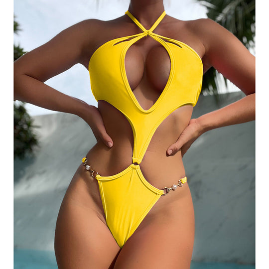 Damen Einteiler Badeanzug mit innovativem Cut-Out-Design EB