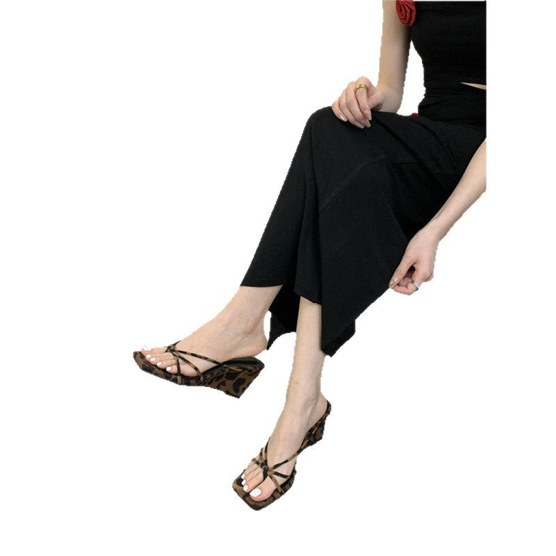 Damen modische Slingback Sandalen mit schickem Glitzereffekt EB
