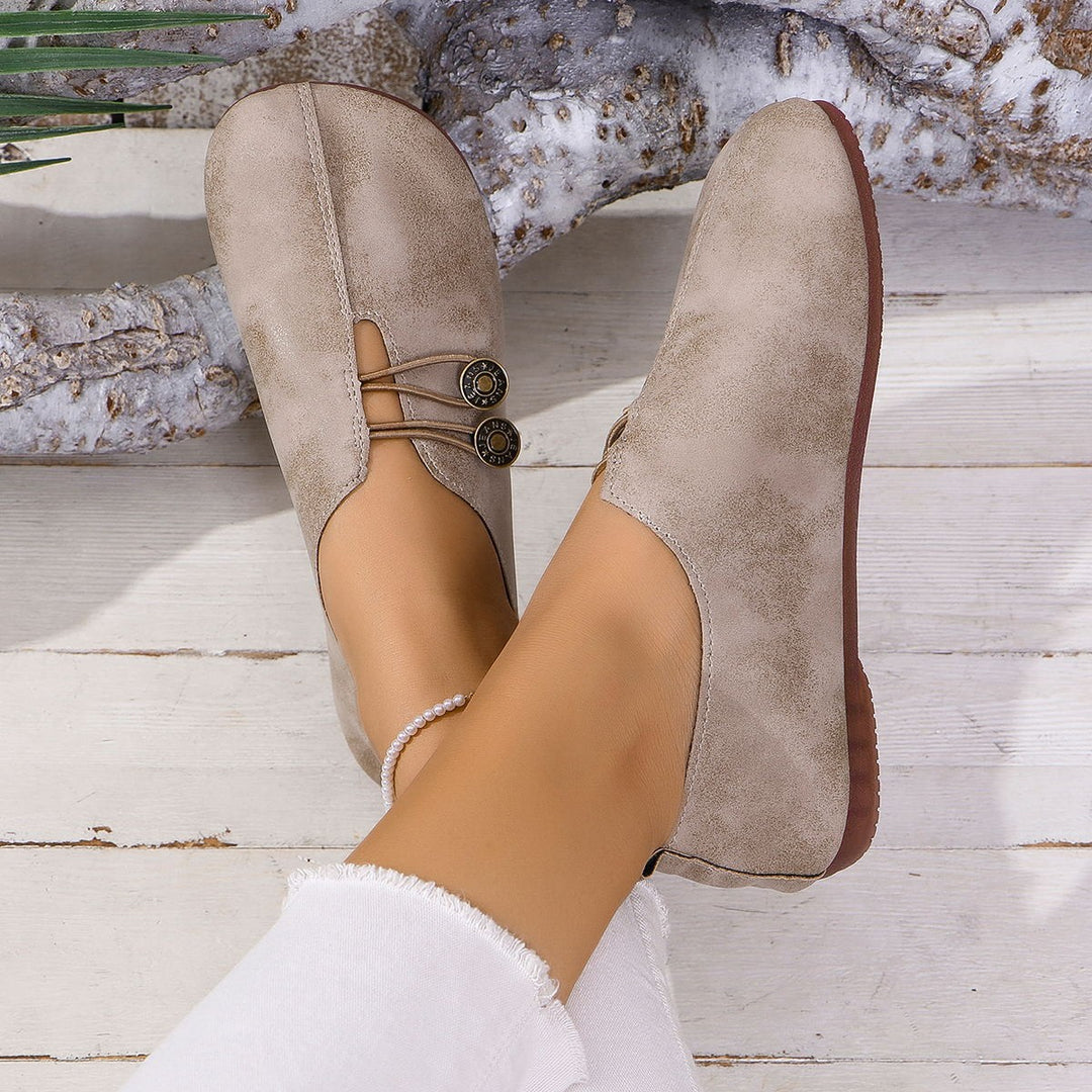 Damen Alltagsschuhe mit elegantem Knopfdetail und bequemem Innenfutter EB