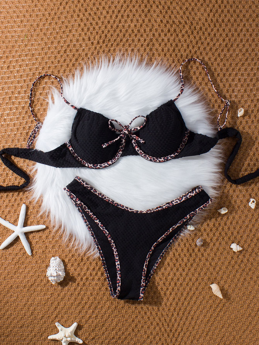 Damen Push-Up Bikini mit tierischem Akzent EB