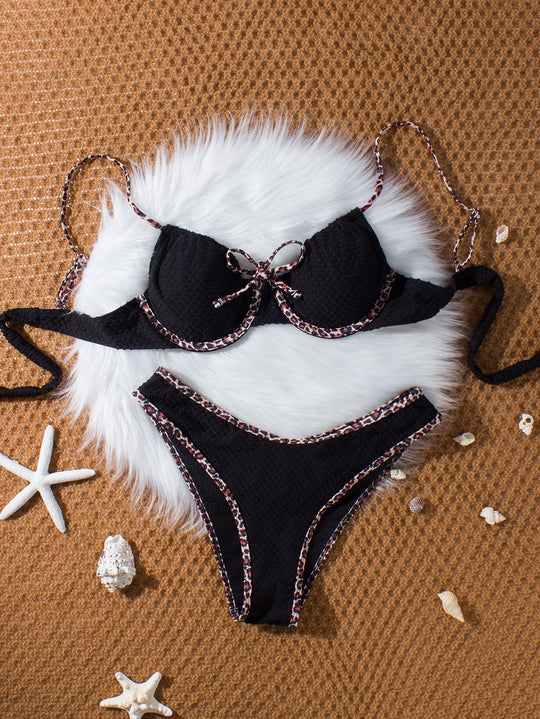 Damen Push-Up Bikini mit tierischem Akzent EB