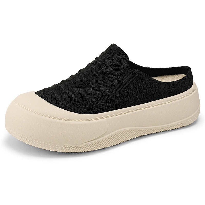 Damen Bequeme Slipper mit atmungsaktiver Strickstruktur EB