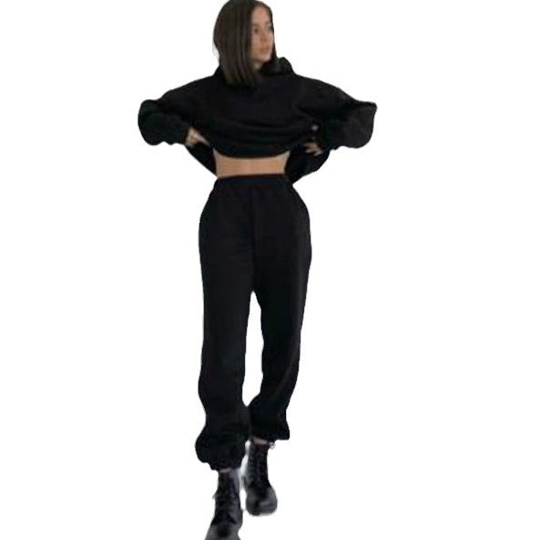 Damen lässiger Kapuzenpullover und Jogginghose Set EB