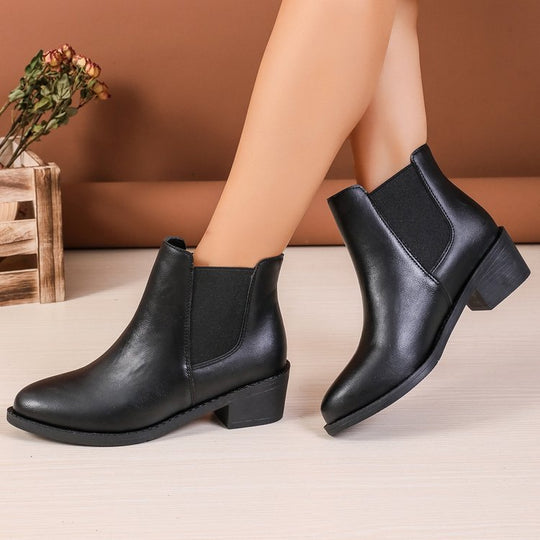 Damen Chelsea-Stiefeletten aus veganem mit elastischen Seiteneinsätzen EB