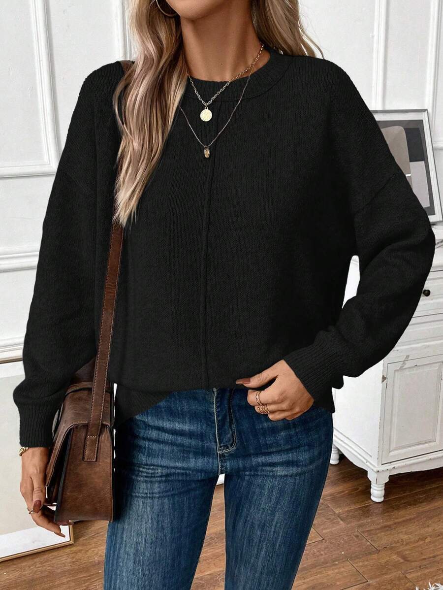 Damen lässiger Strickpullover EB
