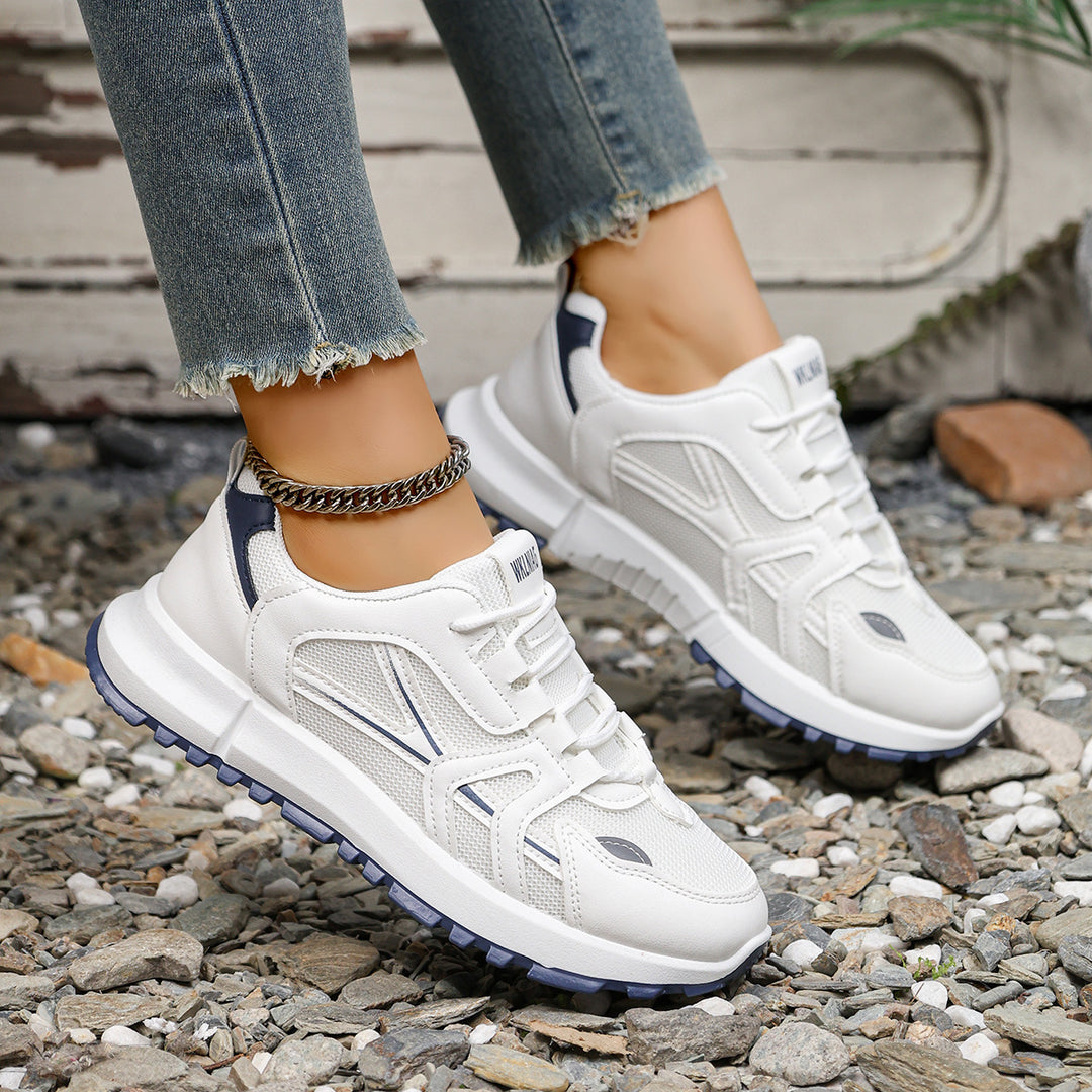 Damen Sportliche Sneaker mit atmungsaktivem Mesh-Obermaterial und rutschfester Sohle EB