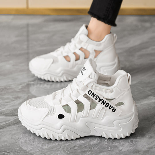 Damen Sportliche High-Top Sneakers mit atmungsaktiver Mesh-Oberfläche und stabiler Sohle EB