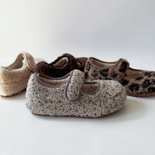 Damen Kuschelige Hausschuhe mit verstellbarem Riemen und weichem Innenfutter EB