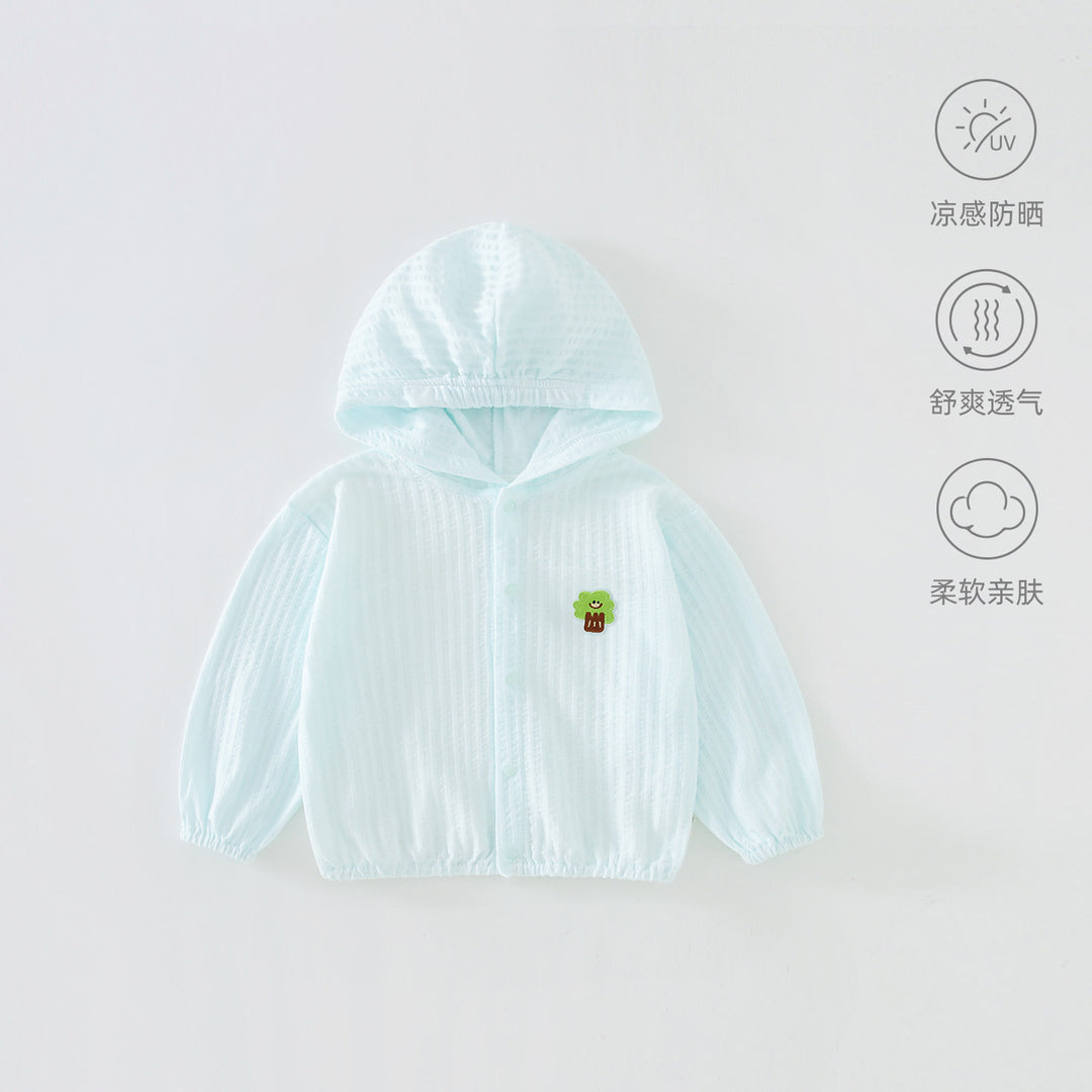 Unisex nan atmungsaktive leichte Gaze Kapuzen-Baby-Sonnenjacke EB